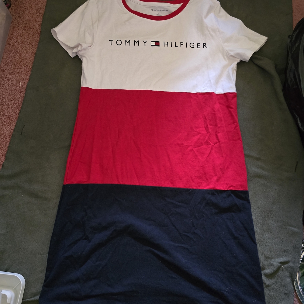Tommy Hilfiger Women's Dress - Red, White, Black